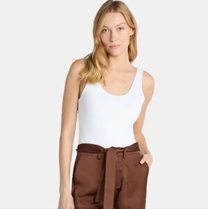 NWT Women's White Scoop Sleeveless Bodysuit- Size XXL